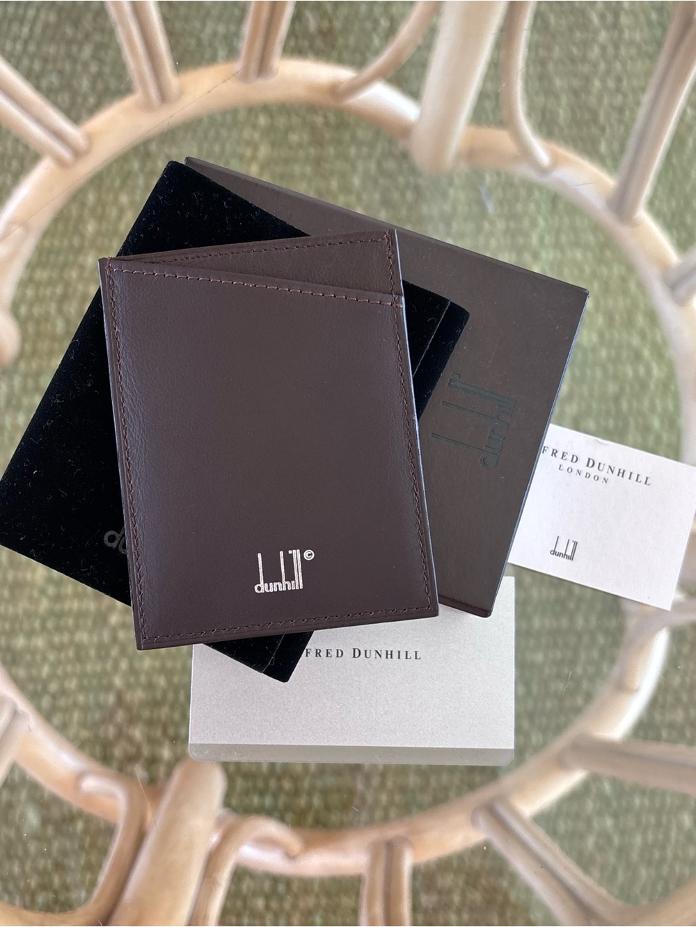dunhill Brown Leather Card Holder NWT All Inclusive